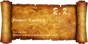 Remes Kandid névjegykártya